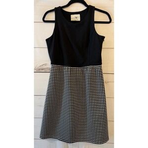 Tabitha Black White Gingham Fit Flare Dress Women's Size 6 Sleeveless